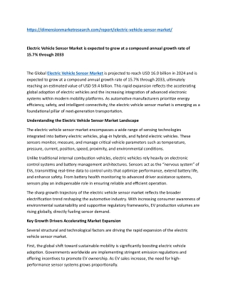 Electric Vehicle Sensor Market