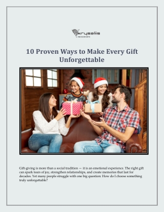 10 Proven Ways to Make Every Gift Unforgettable