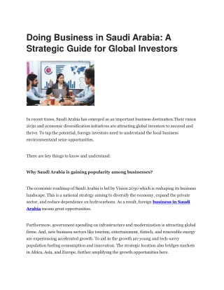 Start and Grow Your Business in Saudi Arabia Easily