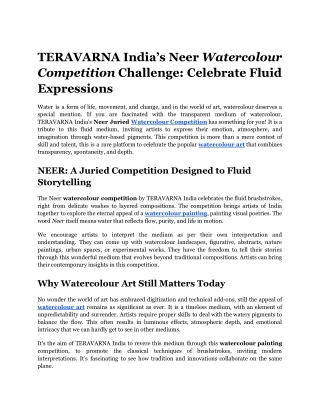 How watercolour painting elevates an artist portfolio?