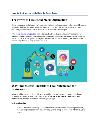 How to Automate Social Media Posts Free