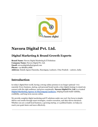 Digital Marketing Agency in Hazratganj Lucknow