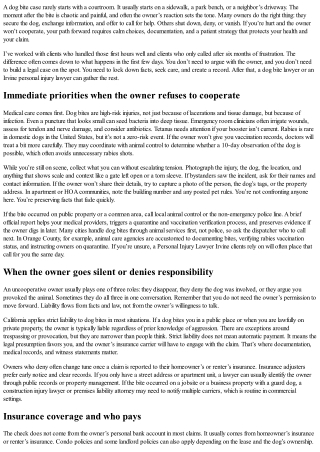 Dog Bite Lawyer: What to Do If the Owner Won’t Cooperate