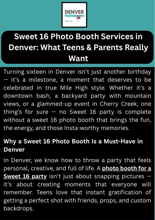 Sweet 16 Photo Booth Services in Denver What Teens & Parents Really Want