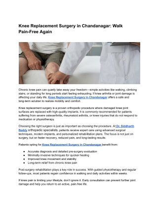 Knee Replacement Surgery in Chandanagar_ Walk Pain-Free Again
