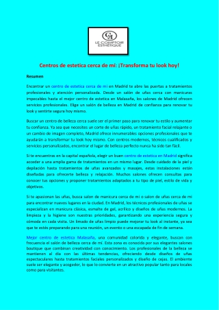 Centros de estetica cerca de mí ¡Transforma tu look hoy!