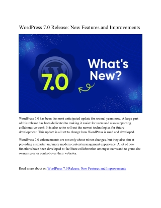 What is New in WordPress 7