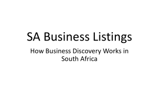 SA Business Listings - South African Business Directory