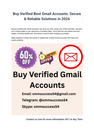 Buy Verified Best Gmail Accounts_ Secure & Reliable Solutions in 2026
