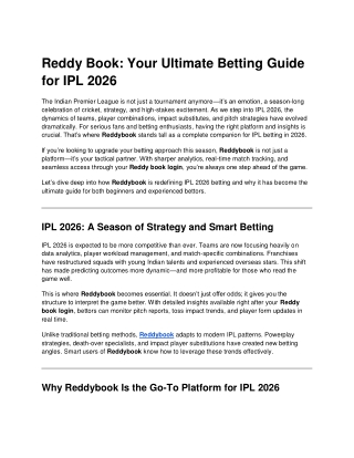 Reddy Book_ Your Ultimate Betting Guide for IPL 2026
