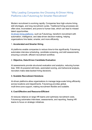 AI-Powered Hiring & Interview as a Service Platform