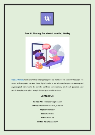 Free AI Therapy for Mental Health