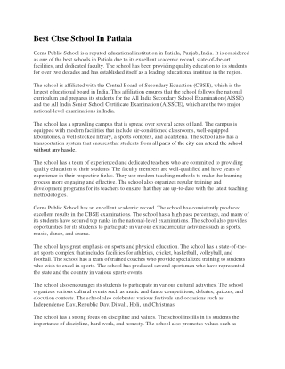 Best Cbse School In Patiala