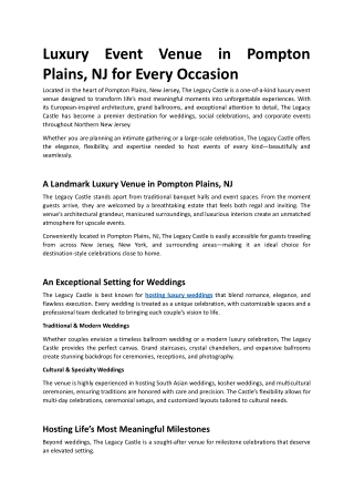 Luxury Event Venue in Pompton Plains, NJ for Every Occasion.docx