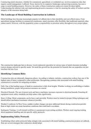 Safety First! Understanding The Risks Involved In Building Projects.