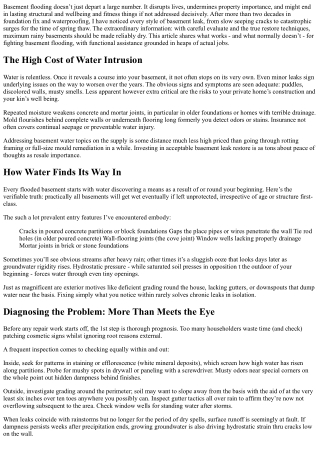 Preventing Basement Flooding: Best Repair Practices