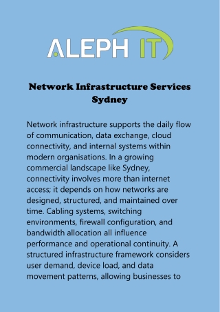 Advanced Network Design and IT Infrastructure Solutions for Sydney Organisations