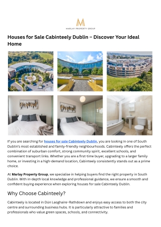Houses for Sale Cabinteely Dublin – Discover Your Ideal Home