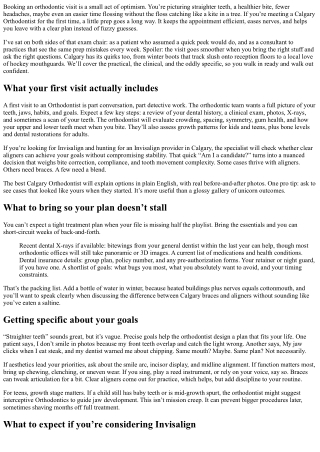 How to Prepare for Your Calgary Orthodontist Appointment