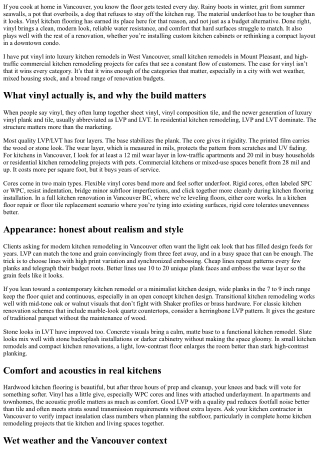 Vinyl Kitchen Flooring Vancouver: Affordable, Stylish Resilience