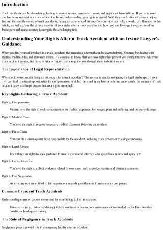 Understanding Your Rights After a Truck Accident with an Irvine Lawyer's Guidanc