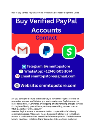 How to Buy Verified PayPal Accounts (Personal & Business) - Beginner's Guide
