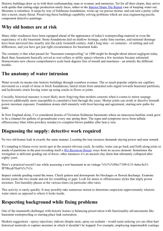 Waterproofing Historic Homes: Challenges & Solutions!