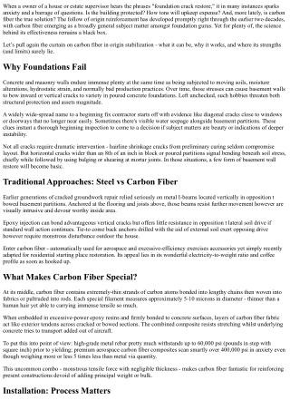 The Science Behind Carbon Fiber in Foundation Reinforcement
