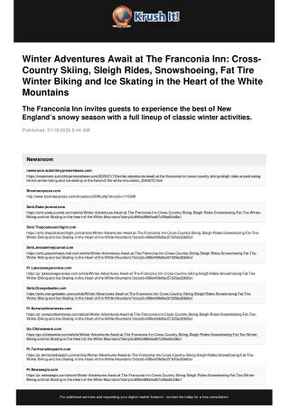 The Franconia Inn invites guests to experience the best of New England’s