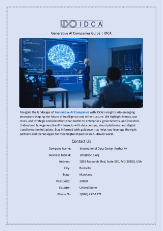 Generative AI Companies Guide IDCA