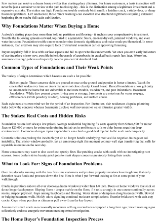 Foundation Inspection Checklist for Home Buyers