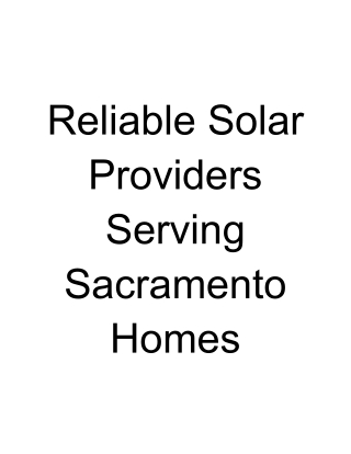 Solar providers serving Sacramento