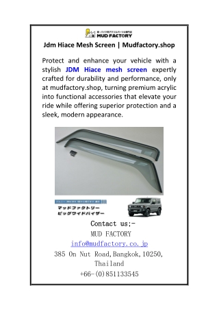 Jdm Hiace Mesh Screen Mudfactory.shop
