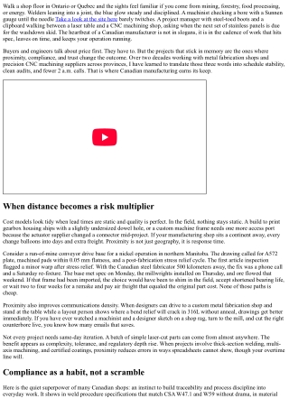 Canadian Manufacturer Advantages: Proximity, Compliance, and Trust