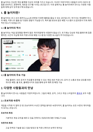 롤 놀이터에서 만나는 다양한 사람들