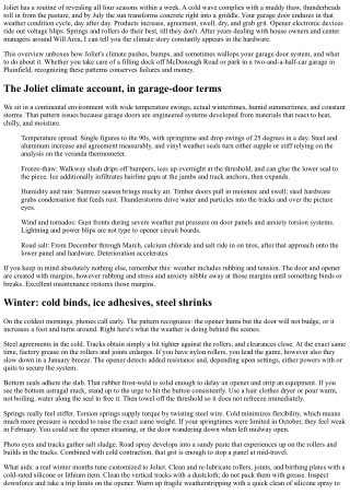 Just How Weather in Joliet Impacts Your Garage Door Performance