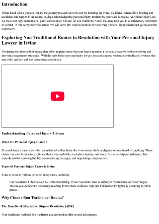 Exploring Non-Traditional Routes to Resolution with Your Personal Injury Lawyer