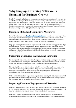 Why Employee Training Software Is Essential for Business Growth