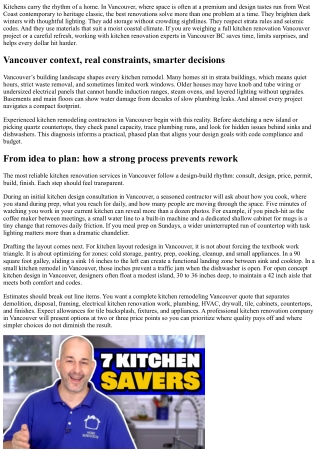 Kitchen Renovation Experts Vancouver BC: Trusted Local Specialists