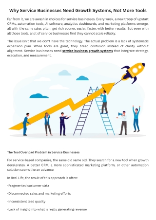 Why Service Businesses Need Growth Systems, Not More Tools