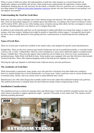 Safety First! Adding Grab Bars To Ensure Accessibility And Security In All Bathr