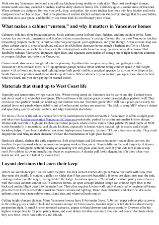 Custom Kitchen Cabinets Vancouver: Tailored Storage and Style