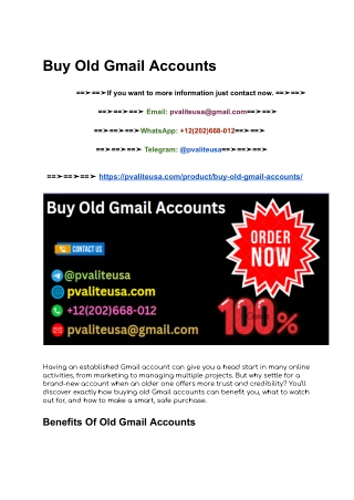 Looking to Buy Old Gmail Accounts? Here Are 3 Fast Sites