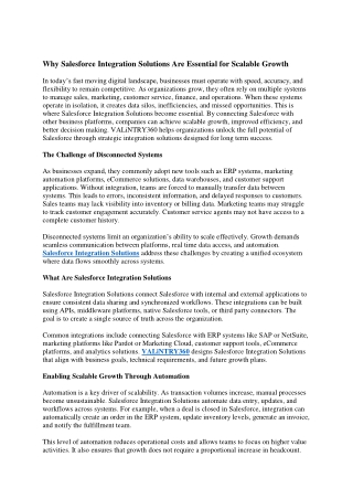 Why Salesforce Integration Solutions Are Essential for Scalable Growth