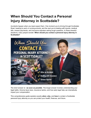 When Should You Contact a Personal Injury Attorney in Scottsdale