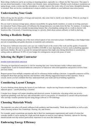 10 Things to Consider Before Your Bathroom Renovation in Vancouver