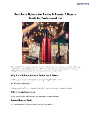 Best Soda Siphons for Parties & Events