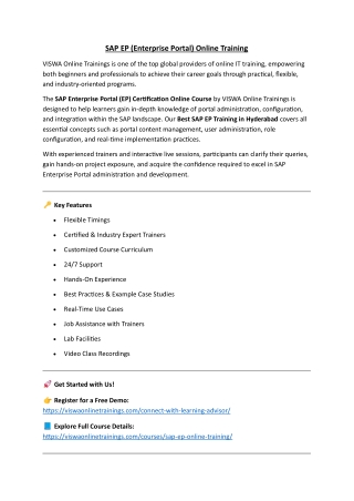 SAP EP Course Online Training Classes from India