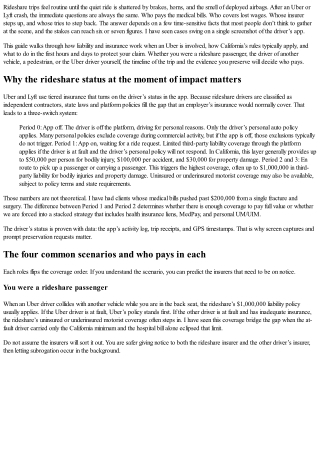 Uber Accident Attorney: Who Pays After a Rideshare Collision?