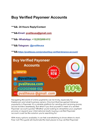 Best 7 Places to Buy Verified Payoneer Accounts in ...